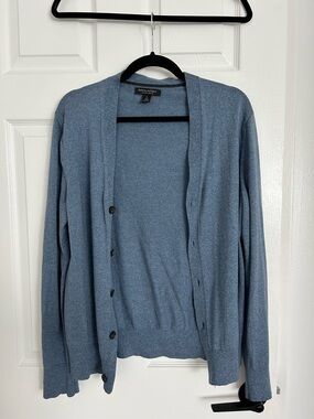 Banana Republic Men's Blue Button-Up Cardigan Sweater